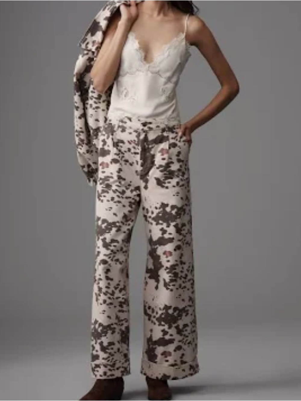Pilcro Anthropologie The Leon Double Hem Barrel Print Jeans